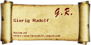 Gierig Rudolf névjegykártya